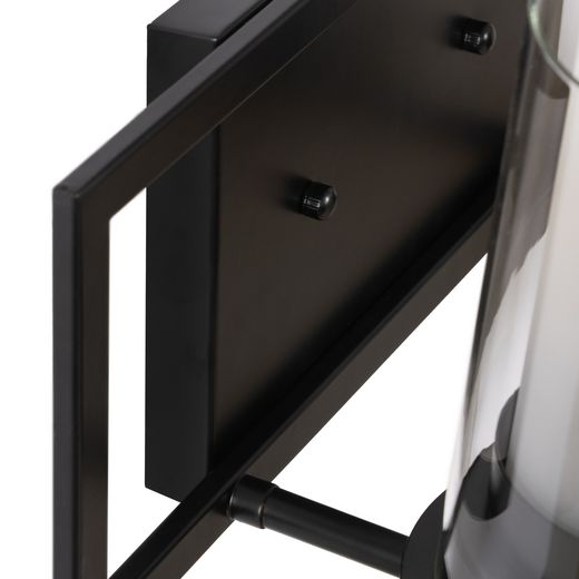 Black metal / glass wall light 36 x 17 x 21 cm