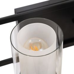 Black metal / glass wall light 36 x 17 x 21 cm