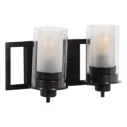 Black metal / glass wall light 36 x 17 x 21 cm