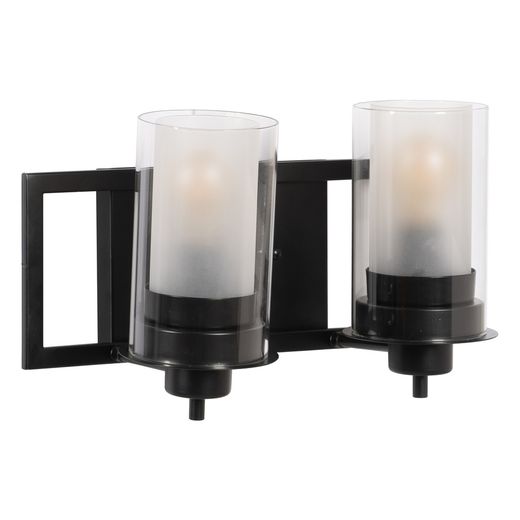 Black metal / glass wall light 36 x 17 x 21 cm