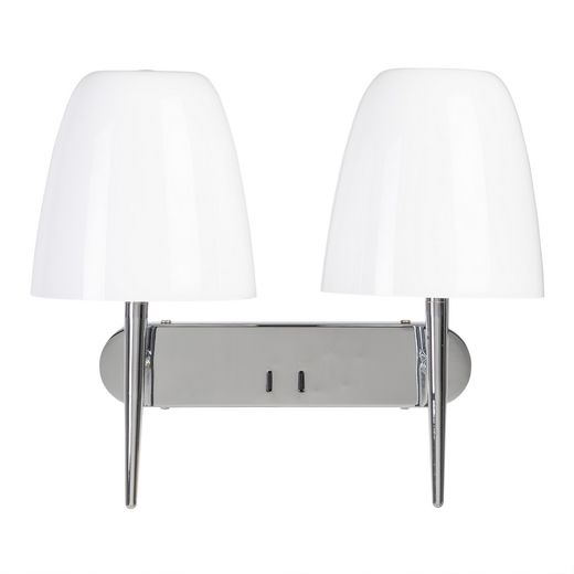 Silver metal-crystal wall light 42 x 22 x 33.70 cm