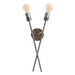 Silver metal wall light, 18 x 10 x 45 cm