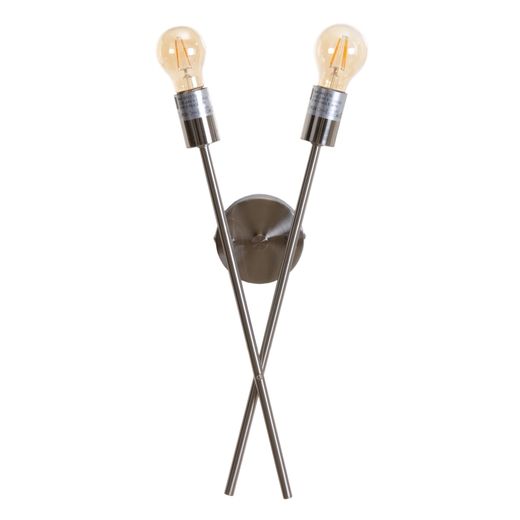 Silver metal wall light, 18 x 10 x 45 cm