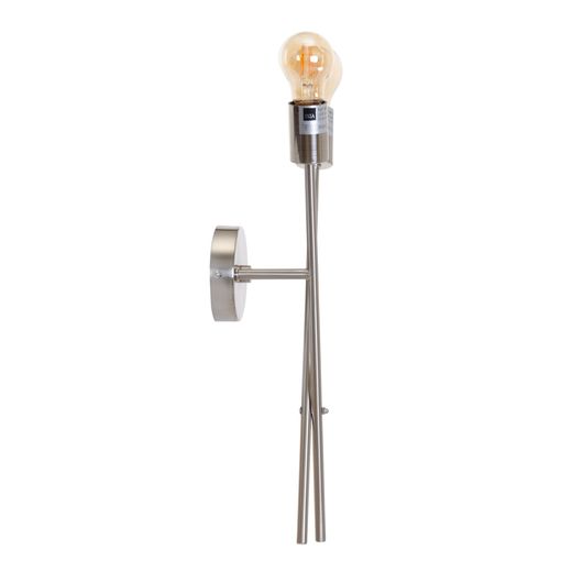 Silver metal wall light, 18 x 10 x 45 cm