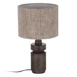 Brown mango wood table lamp base 12 x 12 x 25 cm