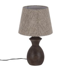 Brown mango wood table lamp base 16 x 16 x 26 cm