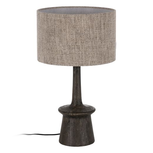 Brown mango wood table lamp base 18 x 18 x 35 cm