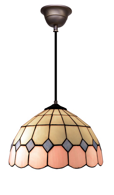 Luminaire Tiffany avec reproduction certifiée du style moderniste original  au plomb — ivintageonline