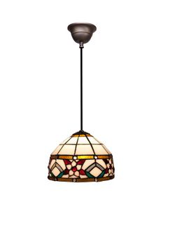 Pendente de teto com cabo preto e abajur Tiffany