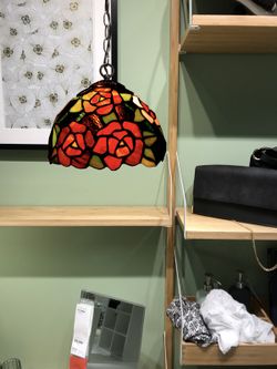 Colgante de techo con cadena y pantalla Tiffany