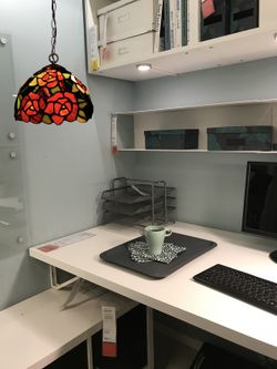 Colgante de techo con cadena y pantalla Tiffany