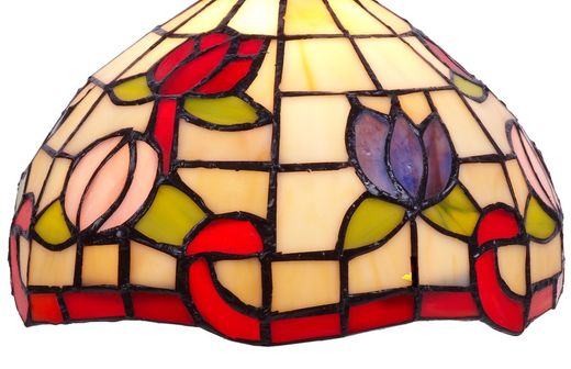 Colgante de techo con dos pantallas Tiffany Serie Compact d.20cm