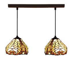 Colgante de techo con dos pantallas Tiffany Serie Dalí d.20cm