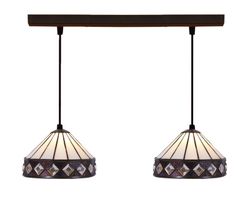 Colgante de techo con dos pantallas Tiffany Serie Ilumina d.20cm