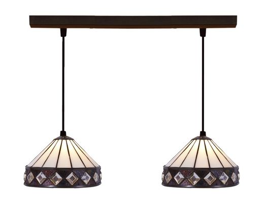 Ceiling pendant with two lampshades Tiffany Series Ilumina d.20cm