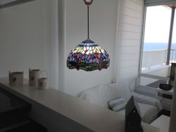 Plafonnier Tiffany avec attache câble Série Belle Epoque Diamètre 30cm Tiffan and Light