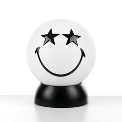 Funny white face with stars