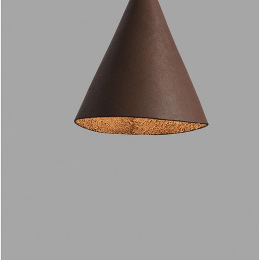 FADA LED Brown leather pendant lamp