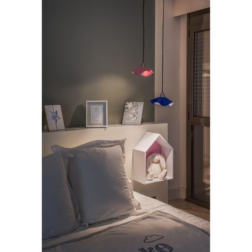 HELGA LED Pendant lamp leather blue Faro