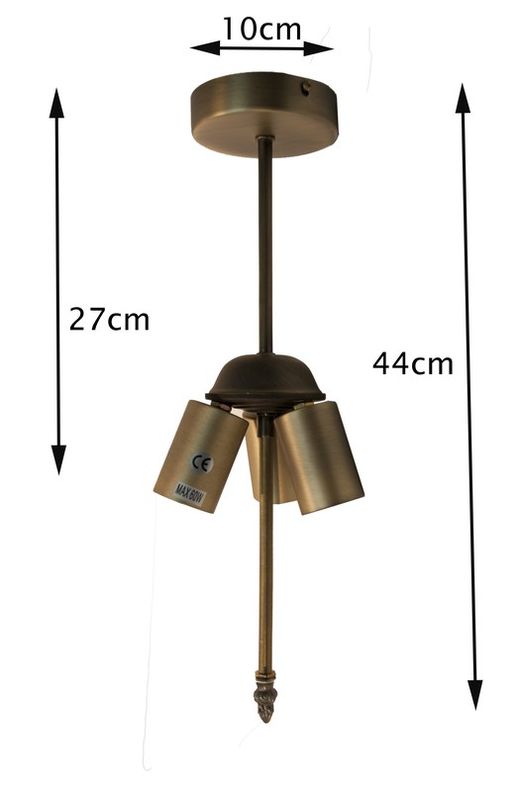 Instalación plafón bajo de techo 3 luces. Para pantallas diámetro 30cm