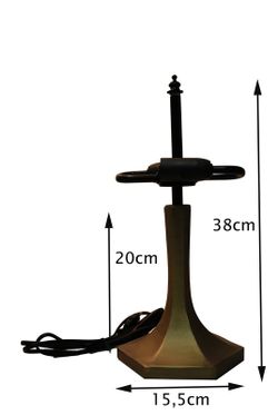 Instalación sobremesa forma pentágono 2 luces E14 para pantalla diámetro 20cm