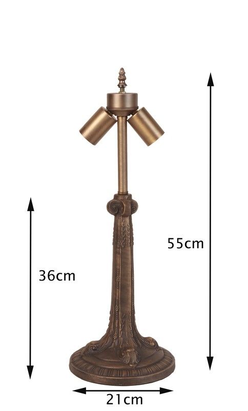 Instalación sobremesa mayor forma árbol 2 luces E27 para pantalla mínimo diámetro 40cm