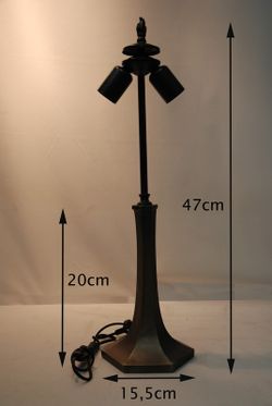 Instalación sobremesa mediano forma pentágono 2 luces E27 para pantalla diámetro 30cm