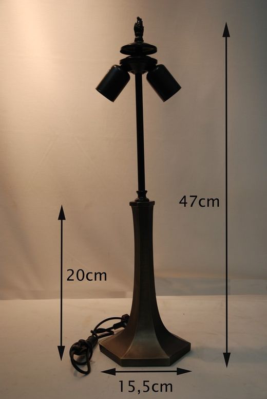 Instalación sobremesa mediano forma pentágono 2 luces E27 para pantalla diámetro 30cm