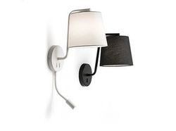 White BERNI wall lamp with LED reader Faro