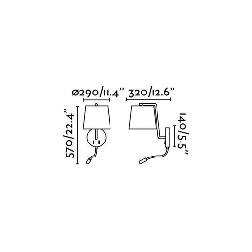 Lámpara aplique BERNI negro con lector LED Faro