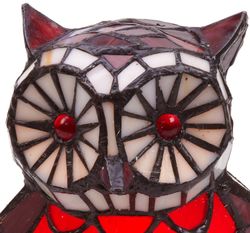 Tiffany Owl Lamp Color Red Tiffan and Light Height 30cm