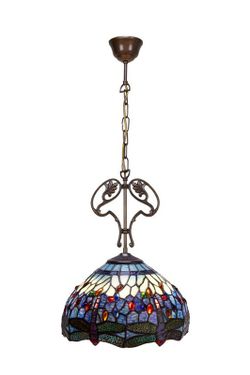 Pendelleuchte mit Tiffany-Ornament Durchmesser 30 cm Belle Epoque Serie Tiffan und Licht