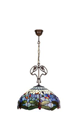 Luminária pendente com ornamento Tiffany diâmetro 40cm Belle Epoque Series Tiffan and Light