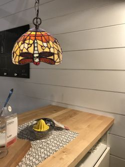 Pendelleuchte mit Kette Serie Belle Amber Durchmesser 20cm Tiffan und Licht