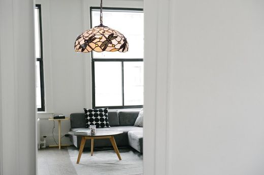 Lámpara Colgante con cadena Serie Pedrera Diámetro 45cm Tiffan y Luz