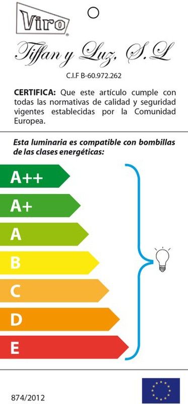 Lâmpada pendente com corrente Tiffany Series Virginia Diâmetro 45cm Tiffan e Light