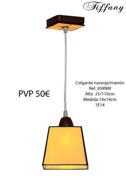 Suspension avec abat-jour Tiffany orange