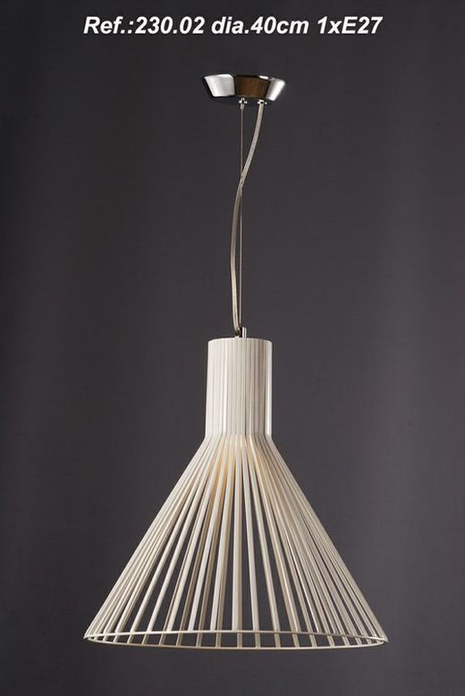 Lámpara colgante de techo blanca Serie Open de Tiffan y luz