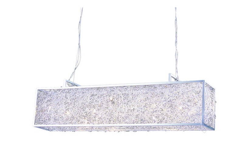Transistor Preescolar Fructífero Lámpara colgante mayor rectangular Serie Nudos 110x24x24cm metálica cromo —  Ivintage Online