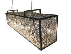 Größere rechteckige Pendelleuchte Serie Knots 110x24x24cm