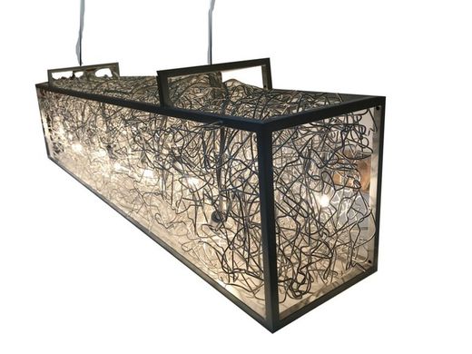 Größere rechteckige Pendelleuchte Serie Knots 110x24x24cm