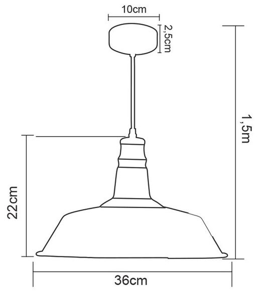 Sospensione metallica Vintage colore giallo