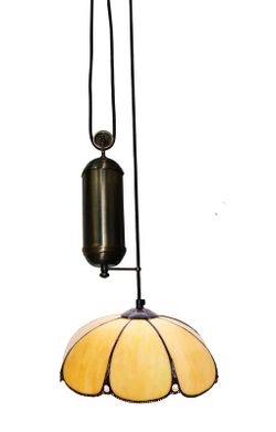 Pendente de teto Tiffany sobe e desce com polias Virginia Series d.30cm