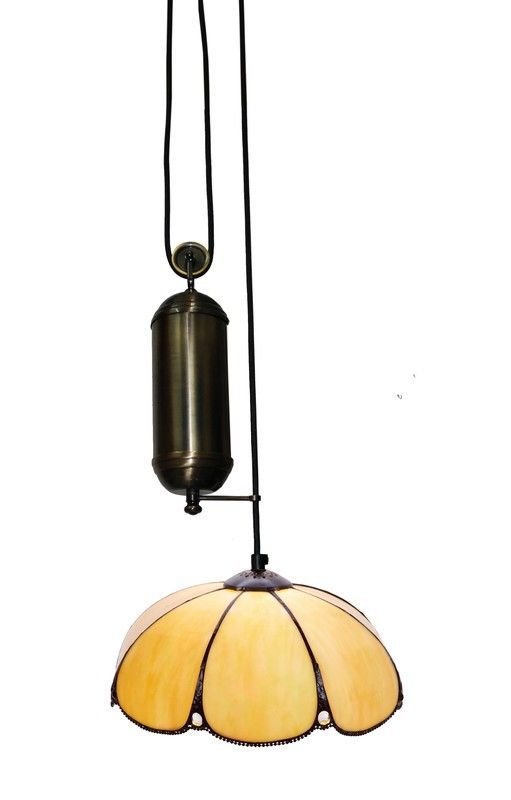 Pendente de teto Tiffany sobe e desce com polias Virginia Series d.30cm