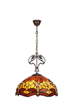 Suspension Tiffany Série Belle Ambre Diamètre 41cm Tiffan et Lumière
