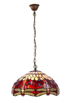 Tiffany Pendant Lamp Series Belle Rouge Diameter 30cm Tiffan and Light