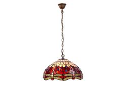 Suspension Tiffany Série Belle Rouge Diamètre 40cm Tiffan et Lumière