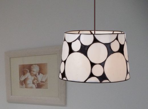Lampada a sospensione Tiffany Serie B&W diametro 30cm