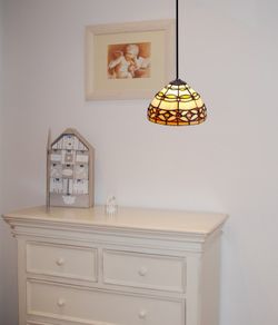 Lámpara Colgante Tiffany Serie Marfil Diámetro 20cm Tiffan y Luz