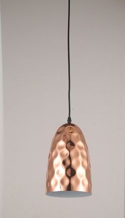 Verbeulte röhrenförmige Pendelleuchte aus Metall Ivintage